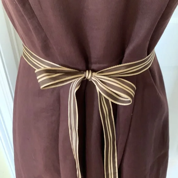 Banana Republic 100% linen dress in chocolate brown - Picture 3 of 10